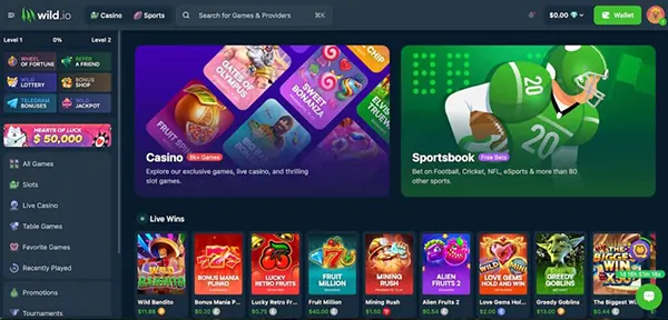 Live dealer lobby