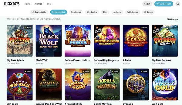 Casino bonus section